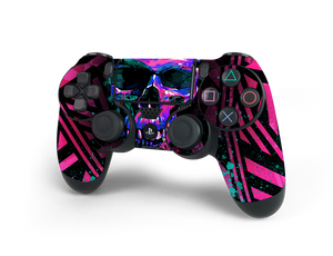 PS4 Controller Pink Cyber Skull Decal Kit