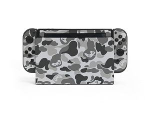 Nintendo Switch Grey Game Camo Skin Decal Kit