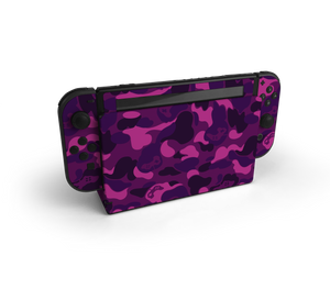 Nintendo Switch Purple Game Camo Skin Decal Kit