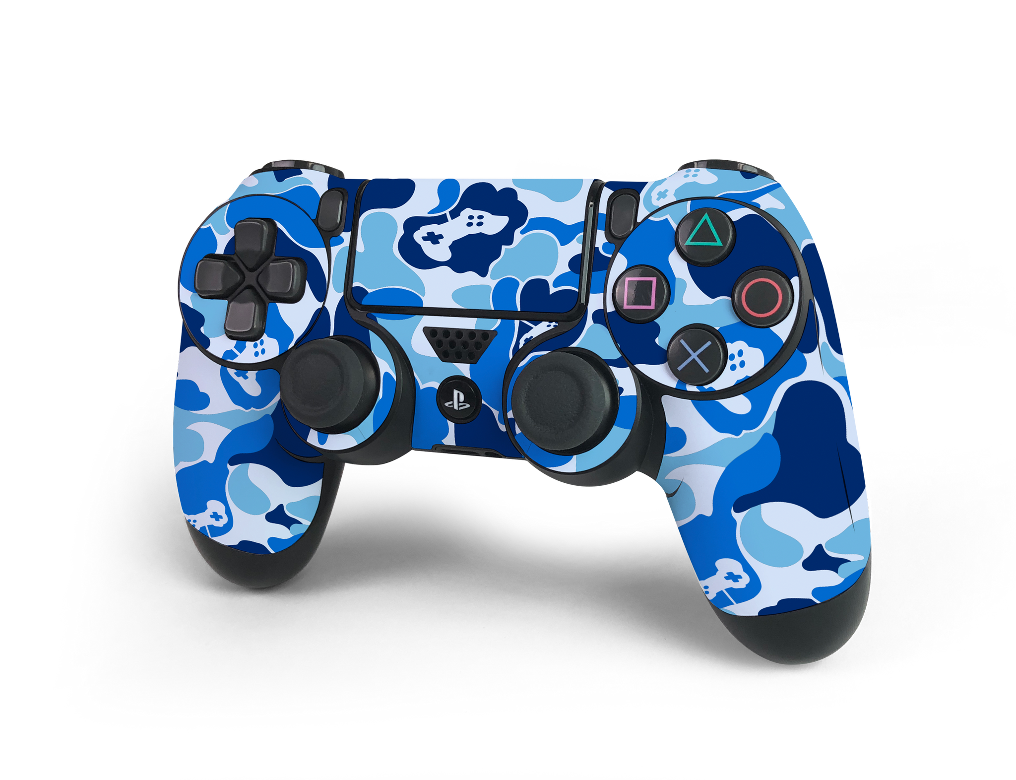PS4 Controller Blue Game Camo Skin Decal Kit