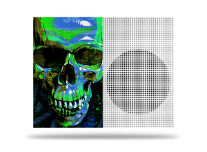 Xbox One S Blue Cyber Skull Skin