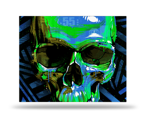 Xbox One X Blue Cyber Skull Skin